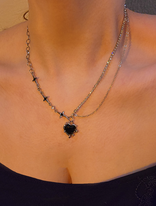 obsidian heart necklace