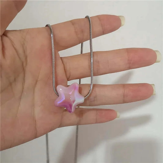 blush star necklace