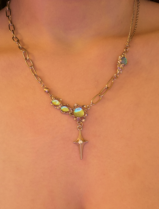olive aura star necklace
